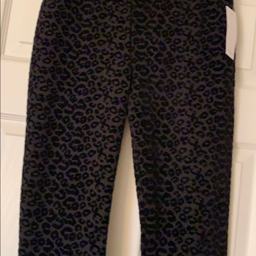 Forever 21 Black and Dark Gray Leopard Skinny Pants